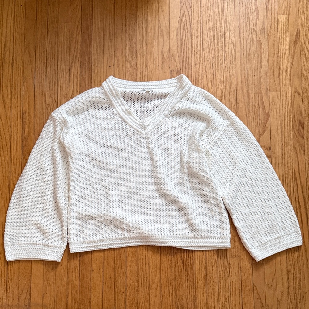 Z Supply Kiami White Crochet Sweater (L) - Picture 4 of 9